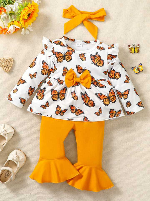 Butterfly Print Top and Pants Set - Absolute fashion 2020