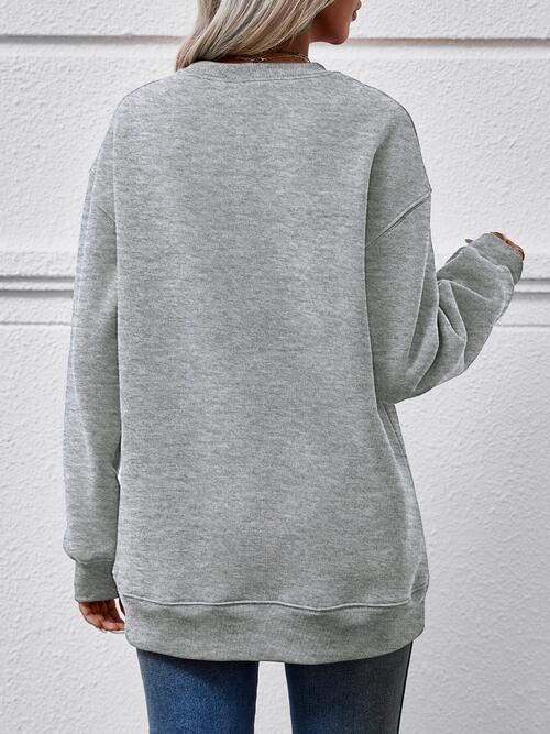Graphic Round Neck Dropped Shoulder Sweatshirt - Absolute fashion 2020