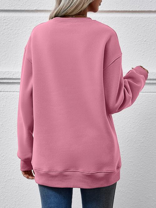 Graphic Round Neck Dropped Shoulder Sweatshirt - Absolute fashion 2020