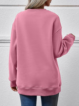 Letter Graphic Round Neck Long Sleeve Sweatshirt - Absolute fashion 2020