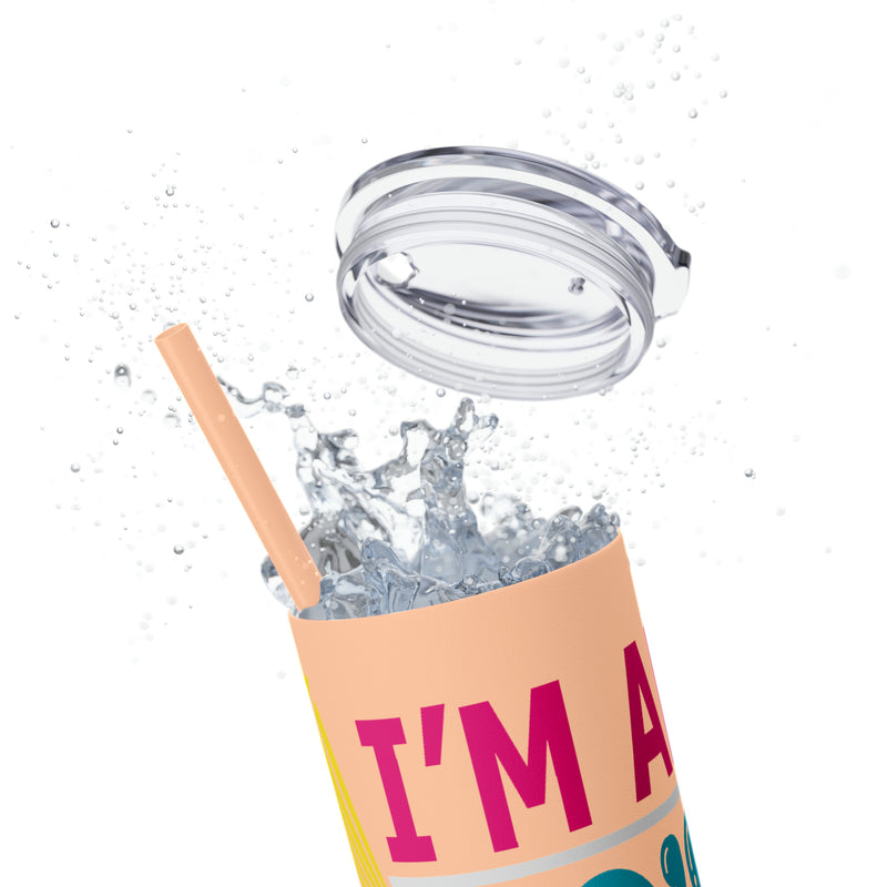 I'm an 80s kinda Girl Skinny Tumbler with Straw, 20oz - Absolute fashion 2020