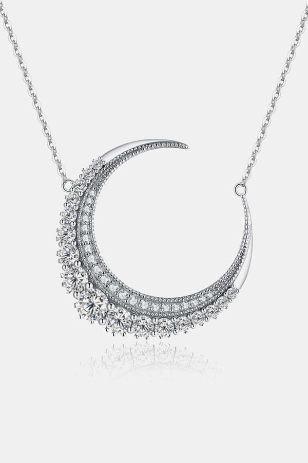 1.8 Carat Moissanite Crescent Moon Shape Pendant Necklace - Absolute fashion 2020