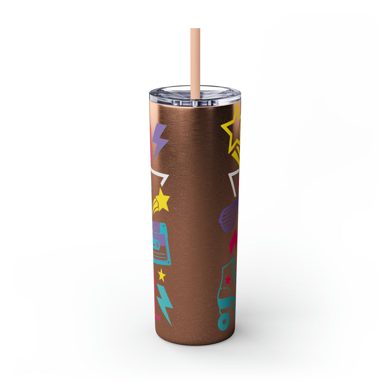 I'm an 80s kinda Girl Skinny Tumbler with Straw, 20oz - Absolute fashion 2020