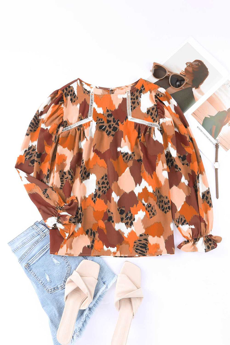 Abstract Printed Long Sleeve Blouse - Absolute fashion 2020