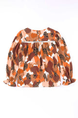 Abstract Printed Long Sleeve Blouse - Absolute fashion 2020