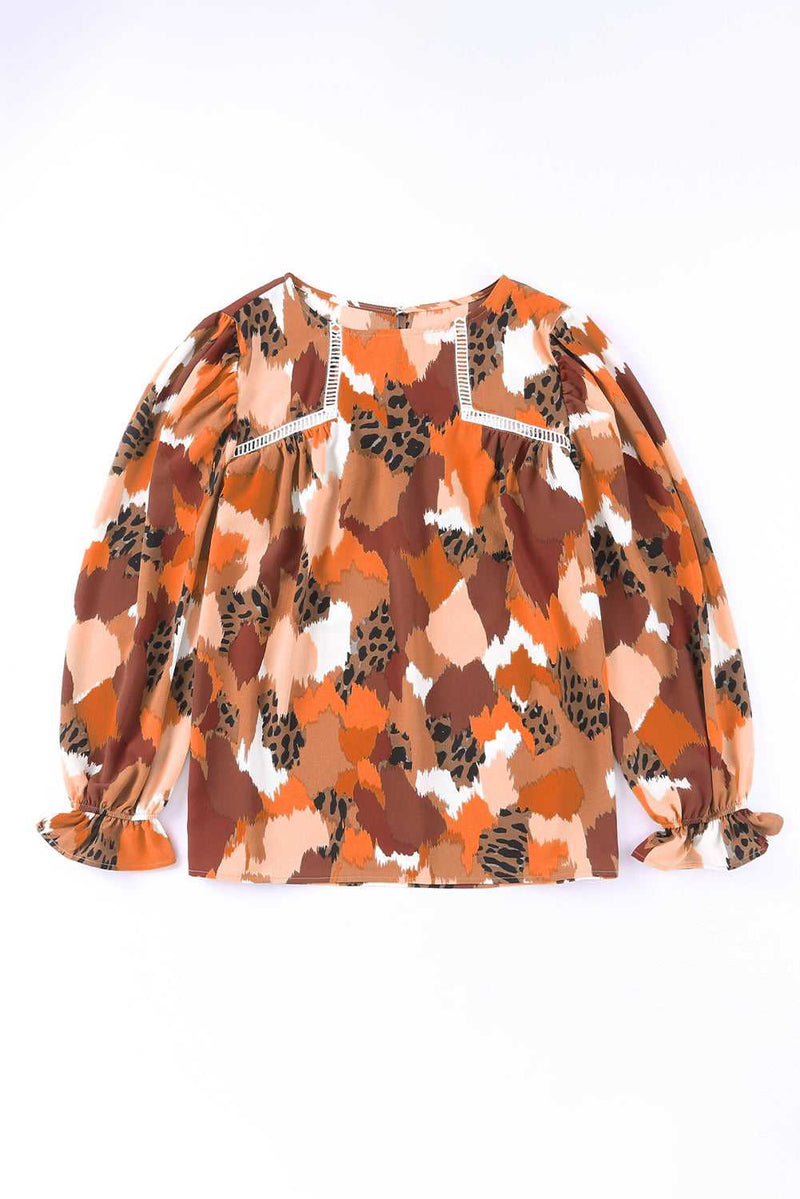Abstract Printed Long Sleeve Blouse - Absolute fashion 2020