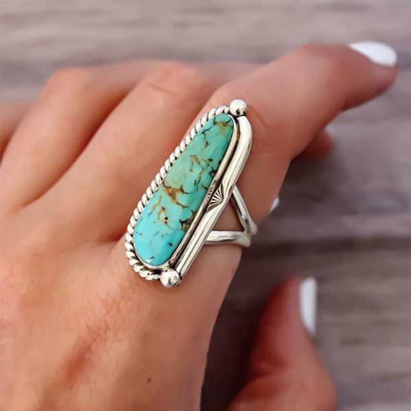 Artificial Turquoise Alloy Ring - Absolute fashion 2020