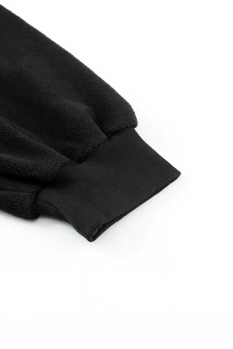 Black Flap Pocket Drawstring Hood Zip Up Jacket - Absolute fashion 2020