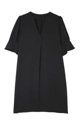 Black Ruffled Sleeve Shift Dress - Absolute fashion 2020