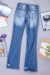 Blue Distressed Flare Jeans - Absolute fashion 2020