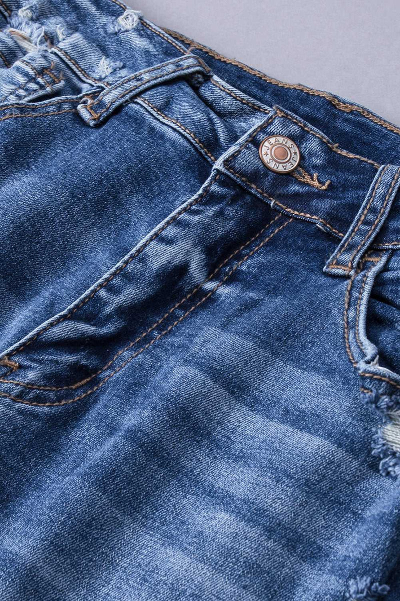 Blue Distressed Flare Jeans - Absolute fashion 2020