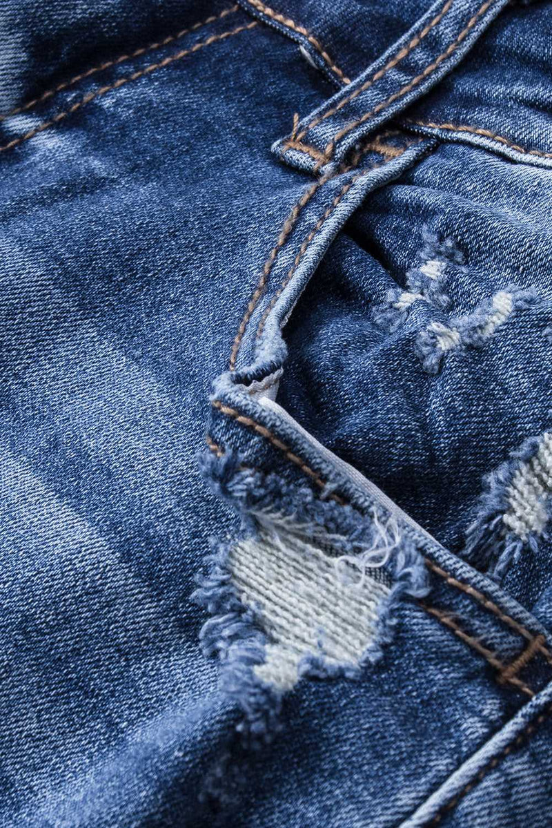Blue Distressed Flare Jeans - Absolute fashion 2020