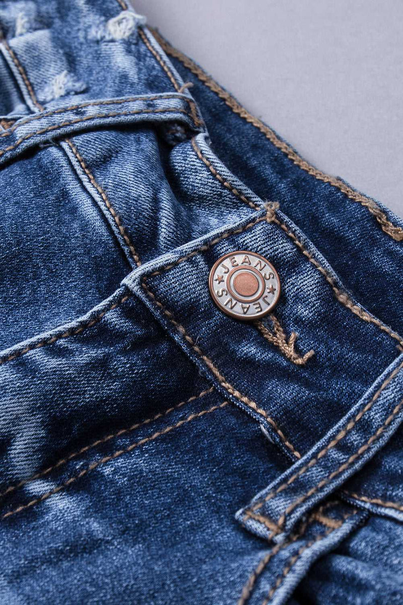 Blue Distressed Flare Jeans - Absolute fashion 2020