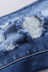 Blue Distressed Flare Jeans - Absolute fashion 2020