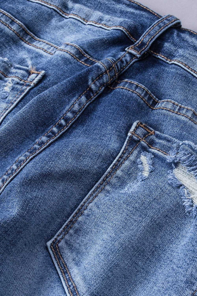Blue Distressed Flare Jeans - Absolute fashion 2020