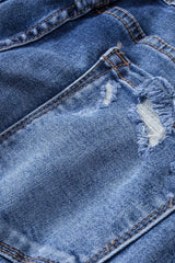 Blue Distressed Flare Jeans - Absolute fashion 2020