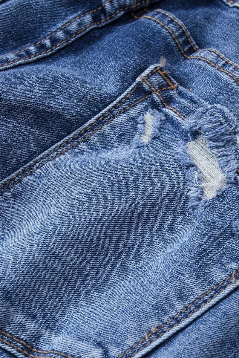 Blue Distressed Flare Jeans - Absolute fashion 2020