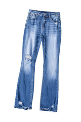 Blue Distressed Flare Jeans - Absolute fashion 2020