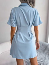 Button Down Collared Mini Dress - Absolute fashion 2020