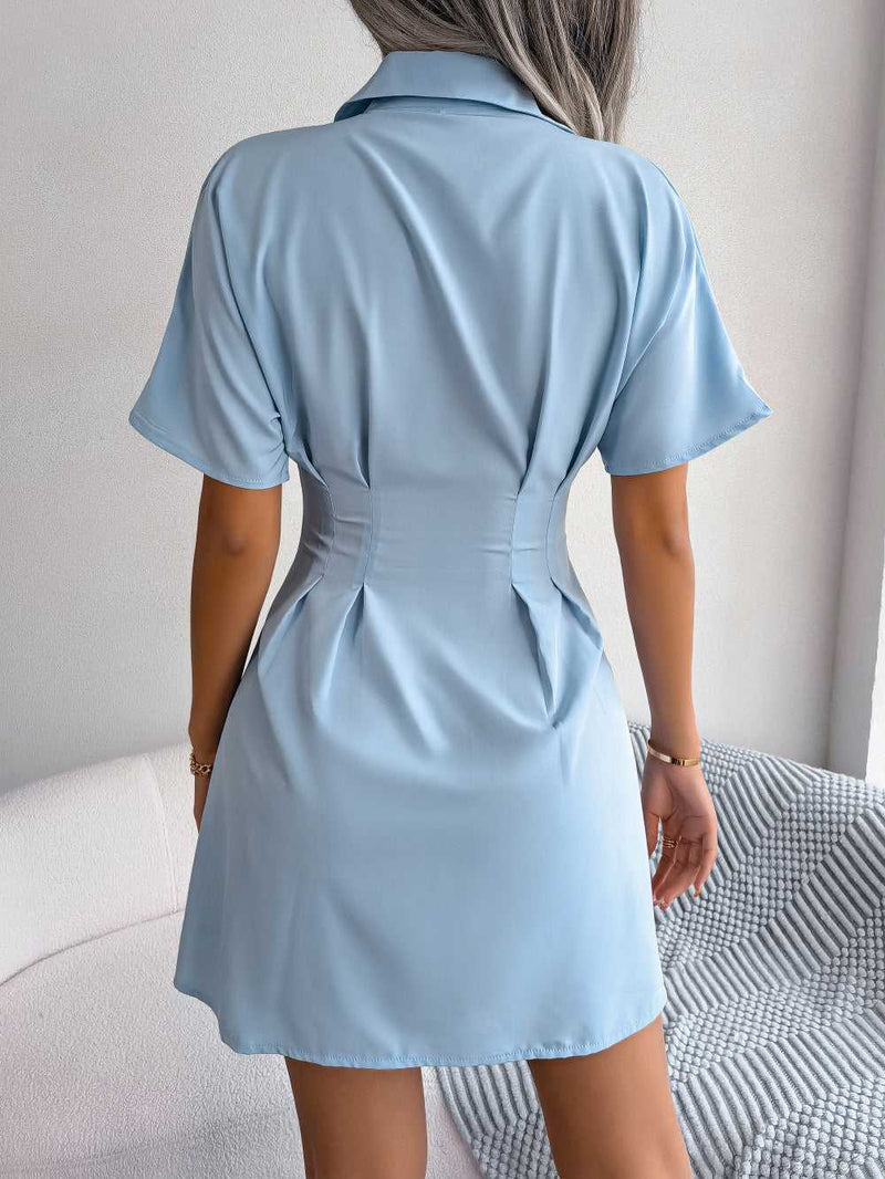 Button Down Collared Mini Dress - Absolute fashion 2020