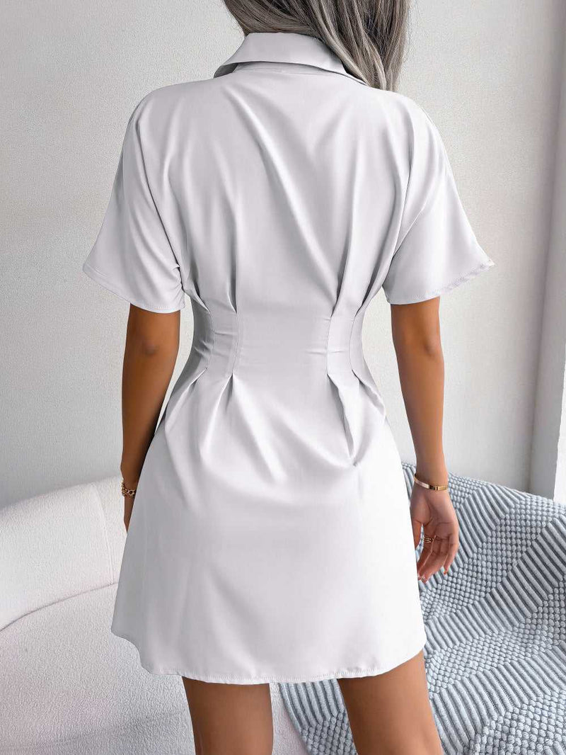 Button Down Collared Mini Dress - Absolute fashion 2020