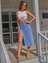 Button Down Denim Skirt - Absolute fashion 2020