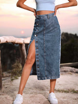 Button Down Denim Skirt - Absolute fashion 2020