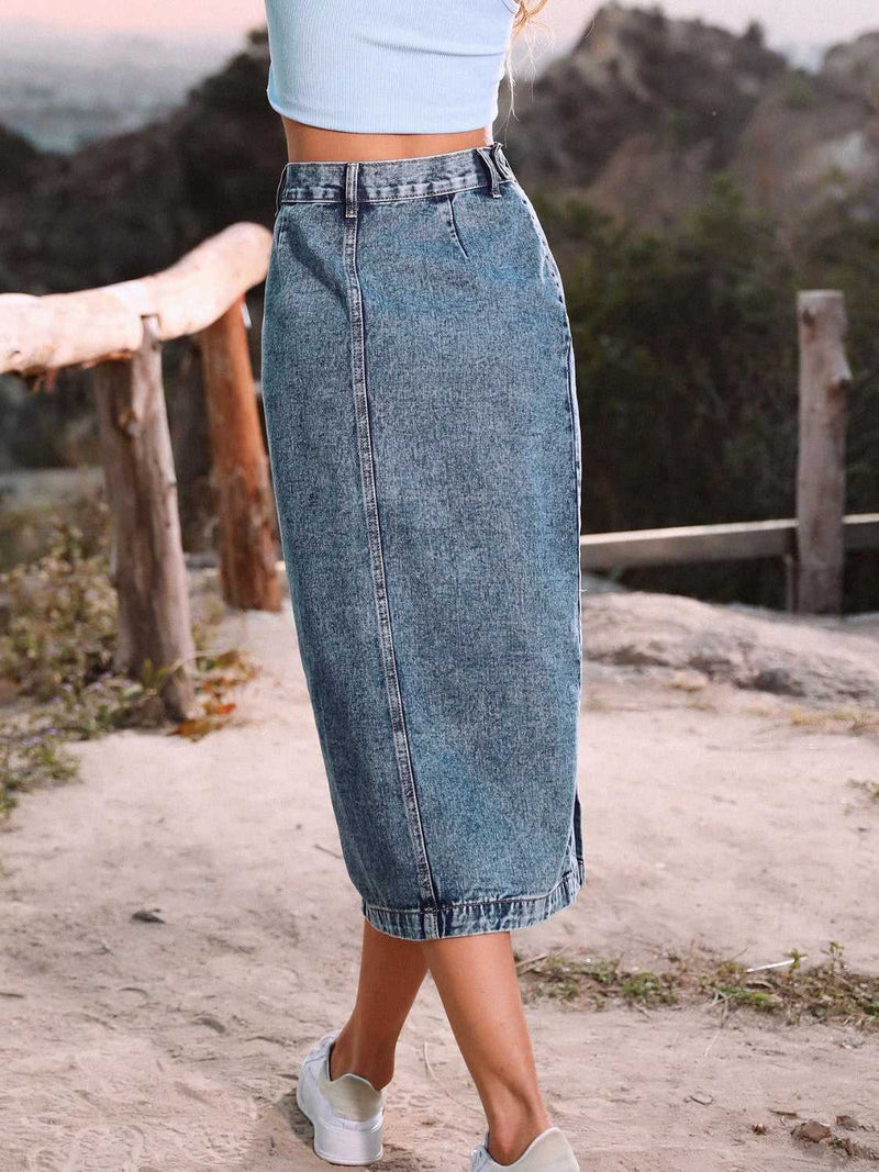 Button Down Denim Skirt - Absolute fashion 2020