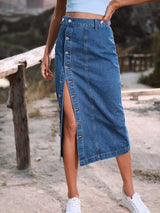 Button Down Denim Skirt - Absolute fashion 2020