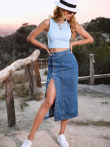 Button Down Denim Skirt - Absolute fashion 2020