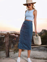 Button Down Denim Skirt - Absolute fashion 2020