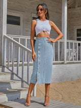 Button Down Denim Skirt - Absolute fashion 2020