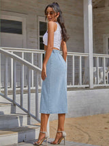 Button Down Denim Skirt - Absolute fashion 2020
