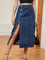 Button Down Denim Skirt - Absolute fashion 2020