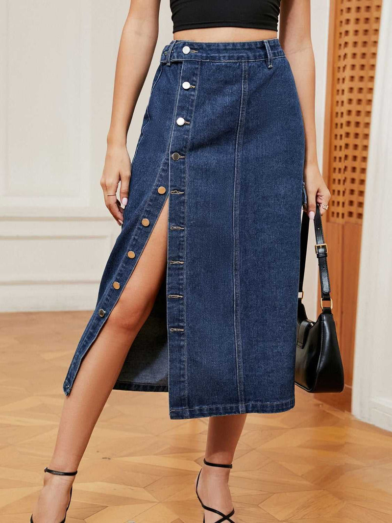 Button Down Denim Skirt - Absolute fashion 2020
