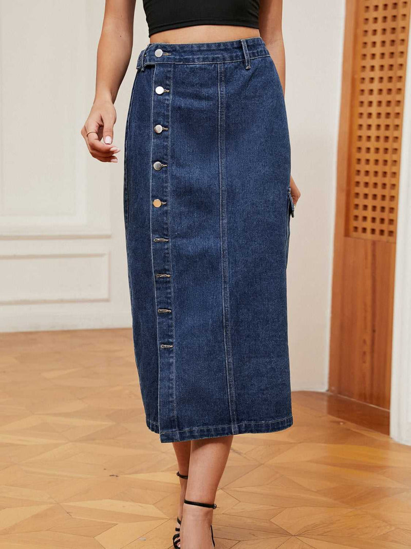 Button Down Denim Skirt - Absolute fashion 2020