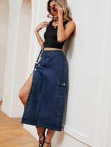 Button Down Denim Skirt - Absolute fashion 2020