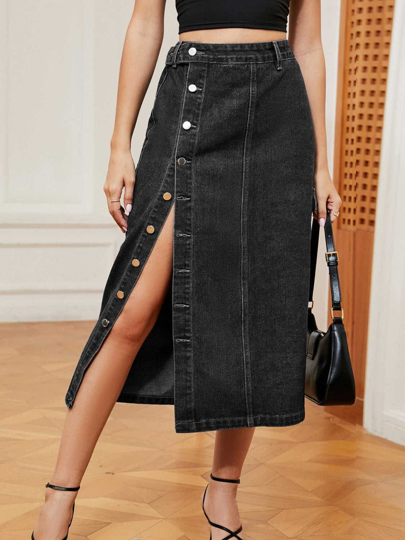 Button Down Denim Skirt - Absolute fashion 2020