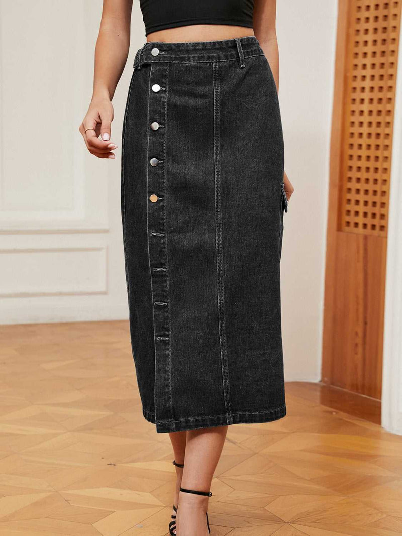 Button Down Denim Skirt - Absolute fashion 2020