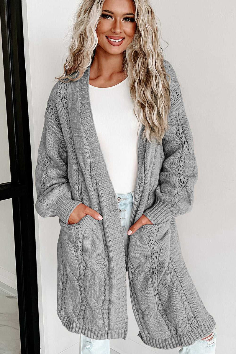 Cable-Knit Dropped Shoulder Cardigan - Absolute fashion 2020