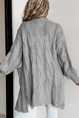 Cable-Knit Dropped Shoulder Cardigan - Absolute fashion 2020