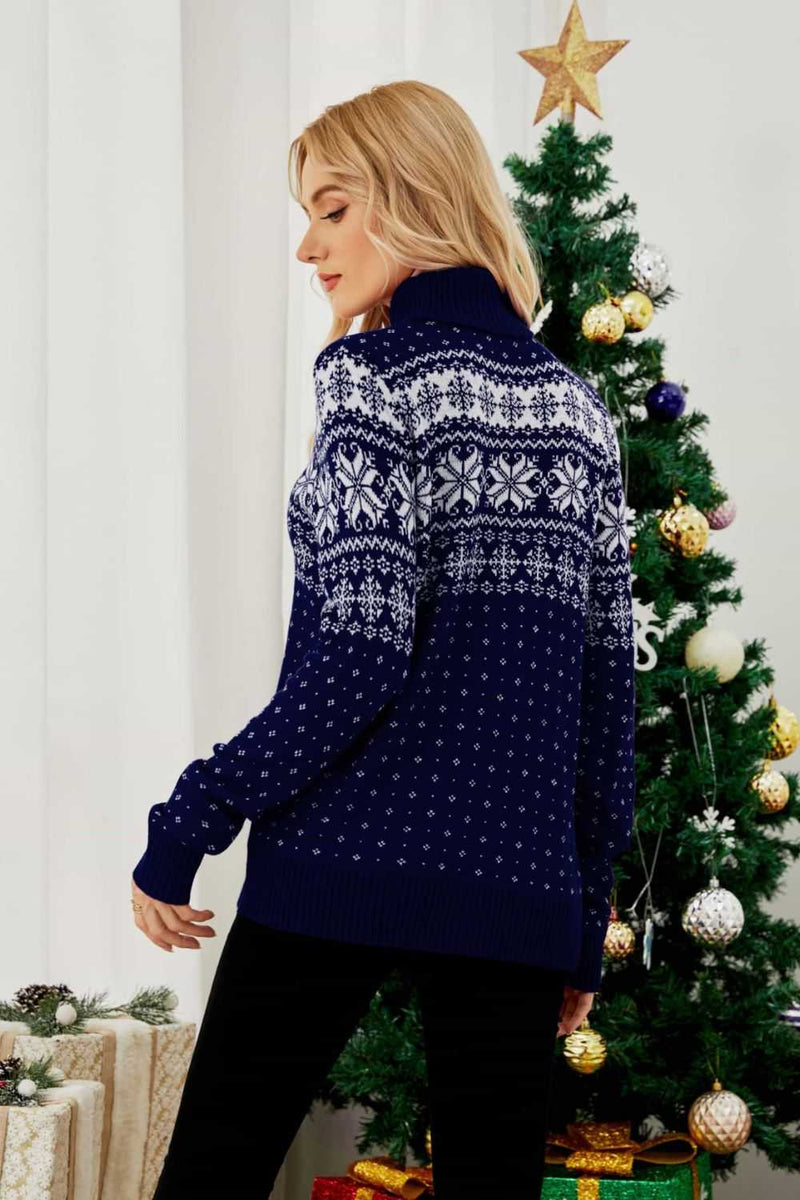 Christmas Snowflake Fair Isle Turtleneck Sweater - Absolute fashion 2020