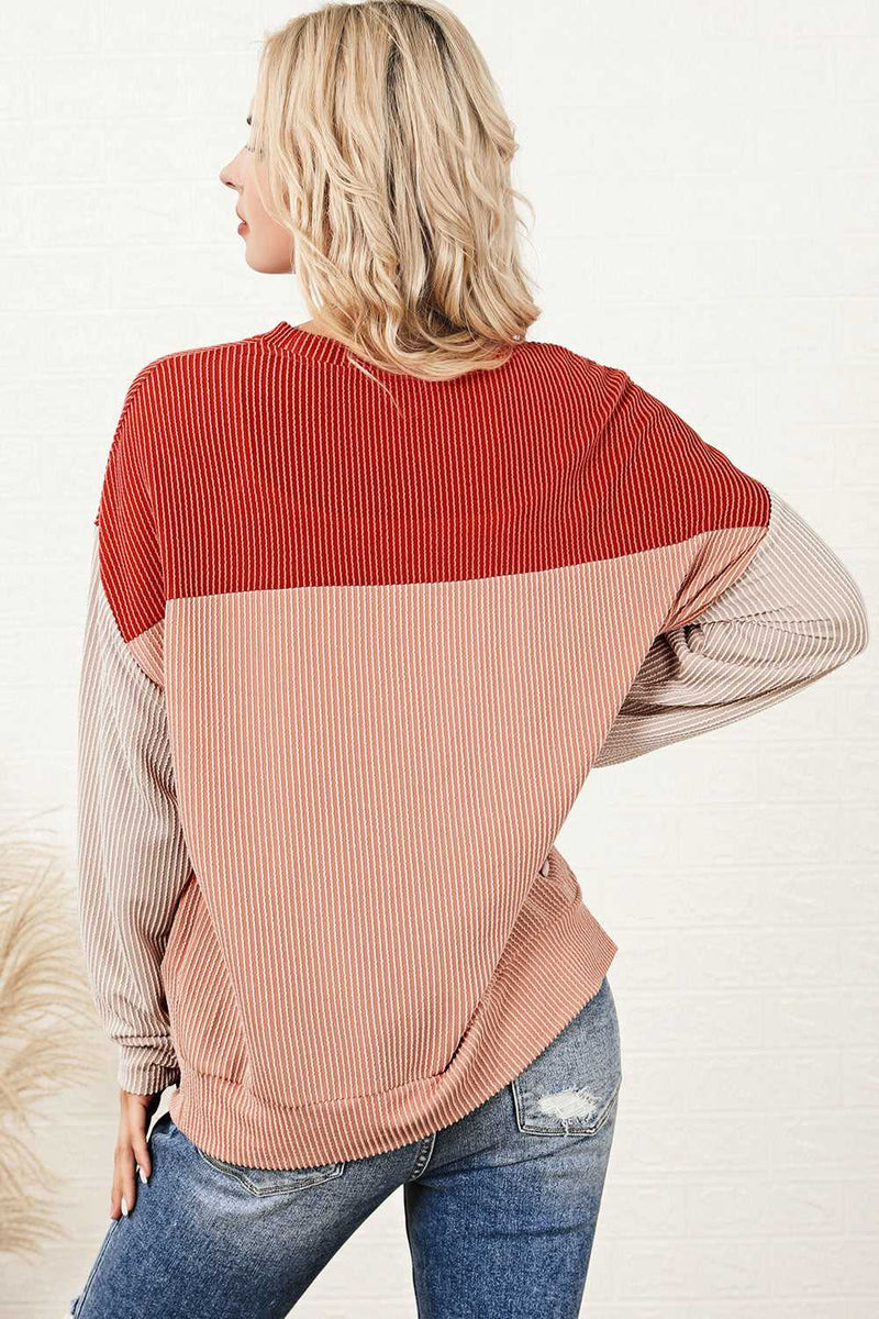 Color Block Dropped Shoulder T-Shirt - Absolute fashion 2020