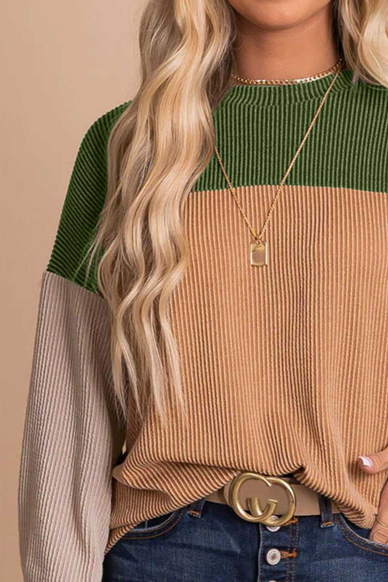 Color Block Dropped Shoulder T-Shirt - Absolute fashion 2020