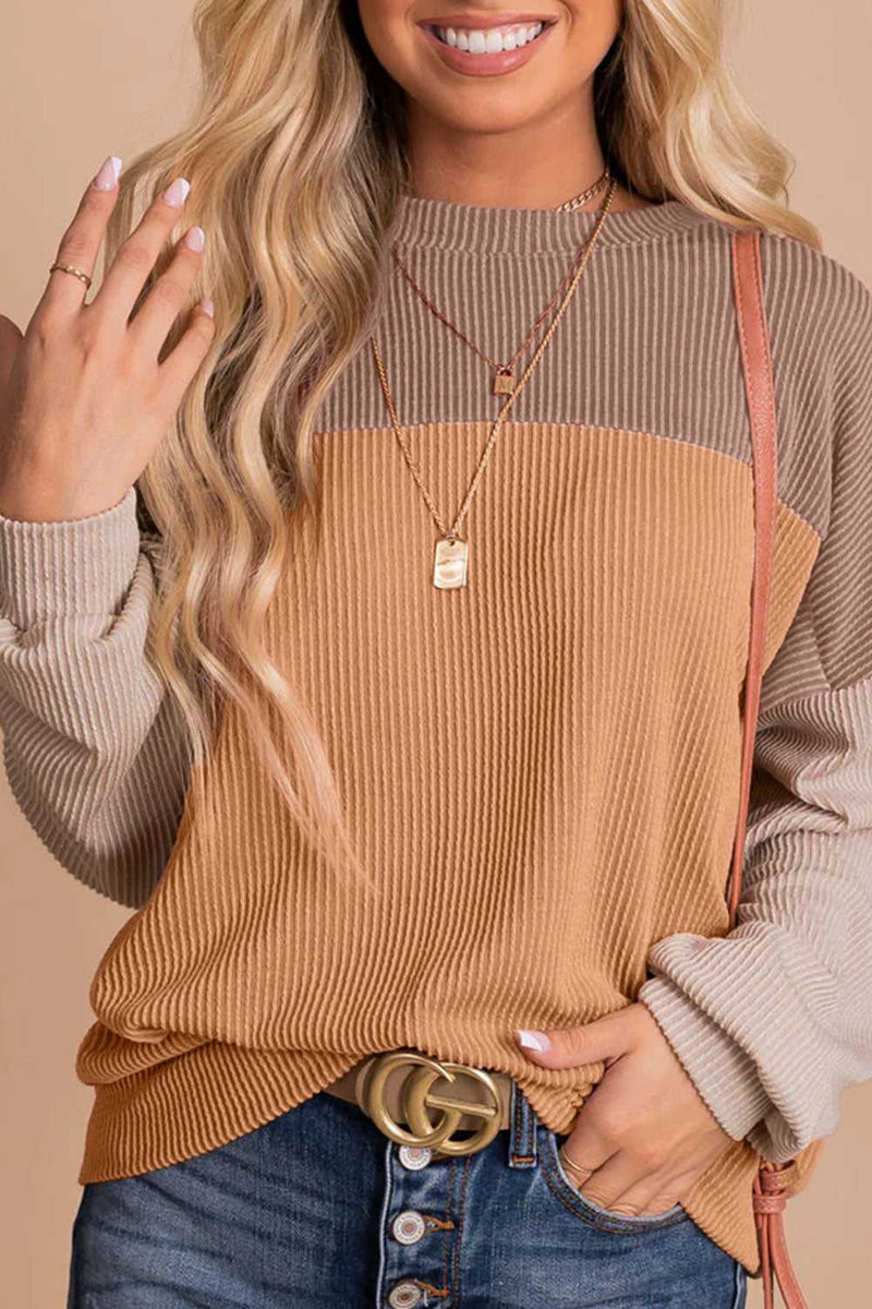Color Block Dropped Shoulder T-Shirt - Absolute fashion 2020