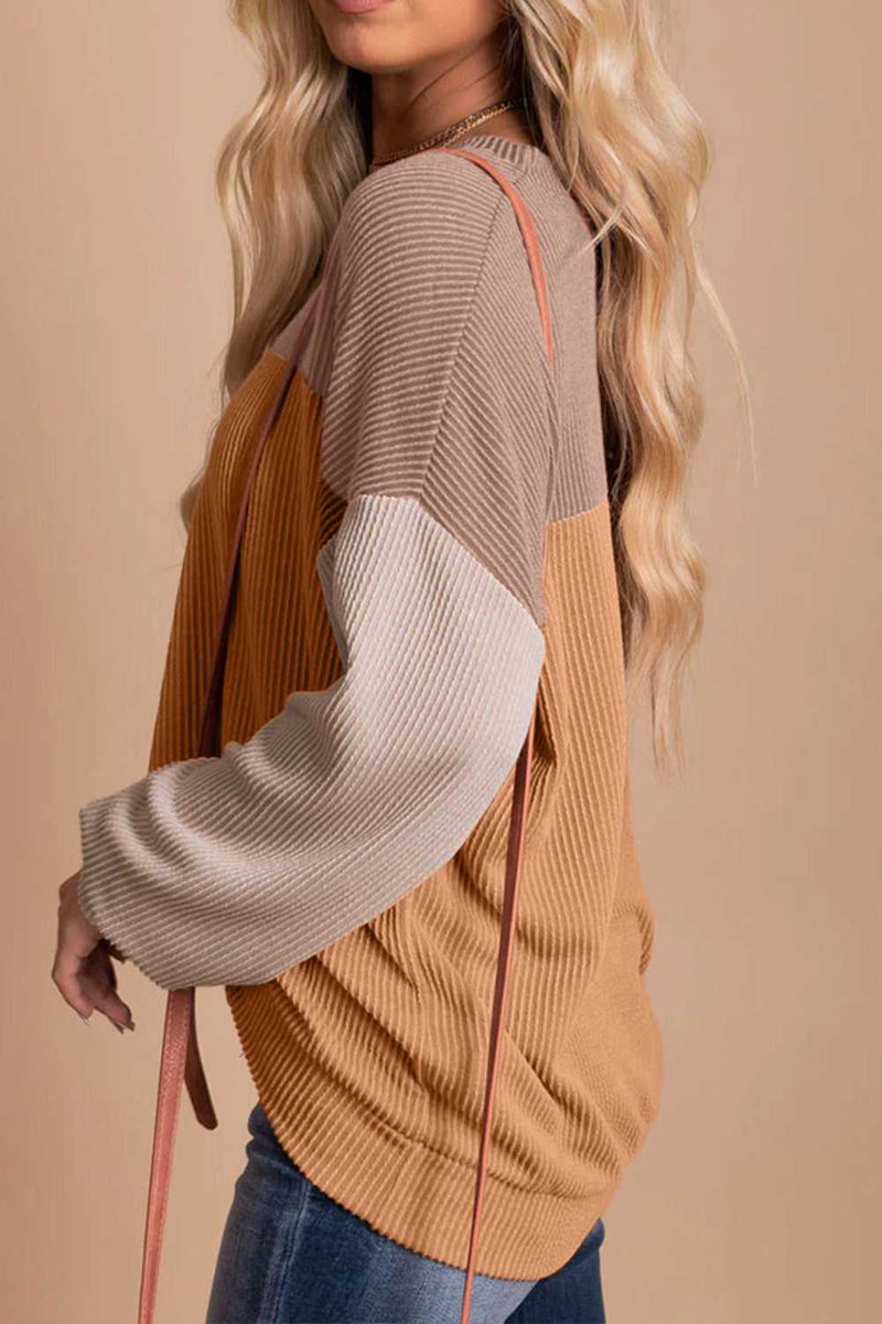 Color Block Dropped Shoulder T-Shirt - Absolute fashion 2020
