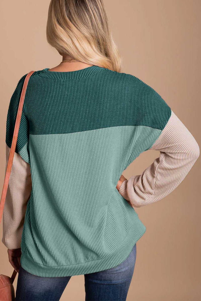 Color Block Dropped Shoulder T-Shirt - Absolute fashion 2020