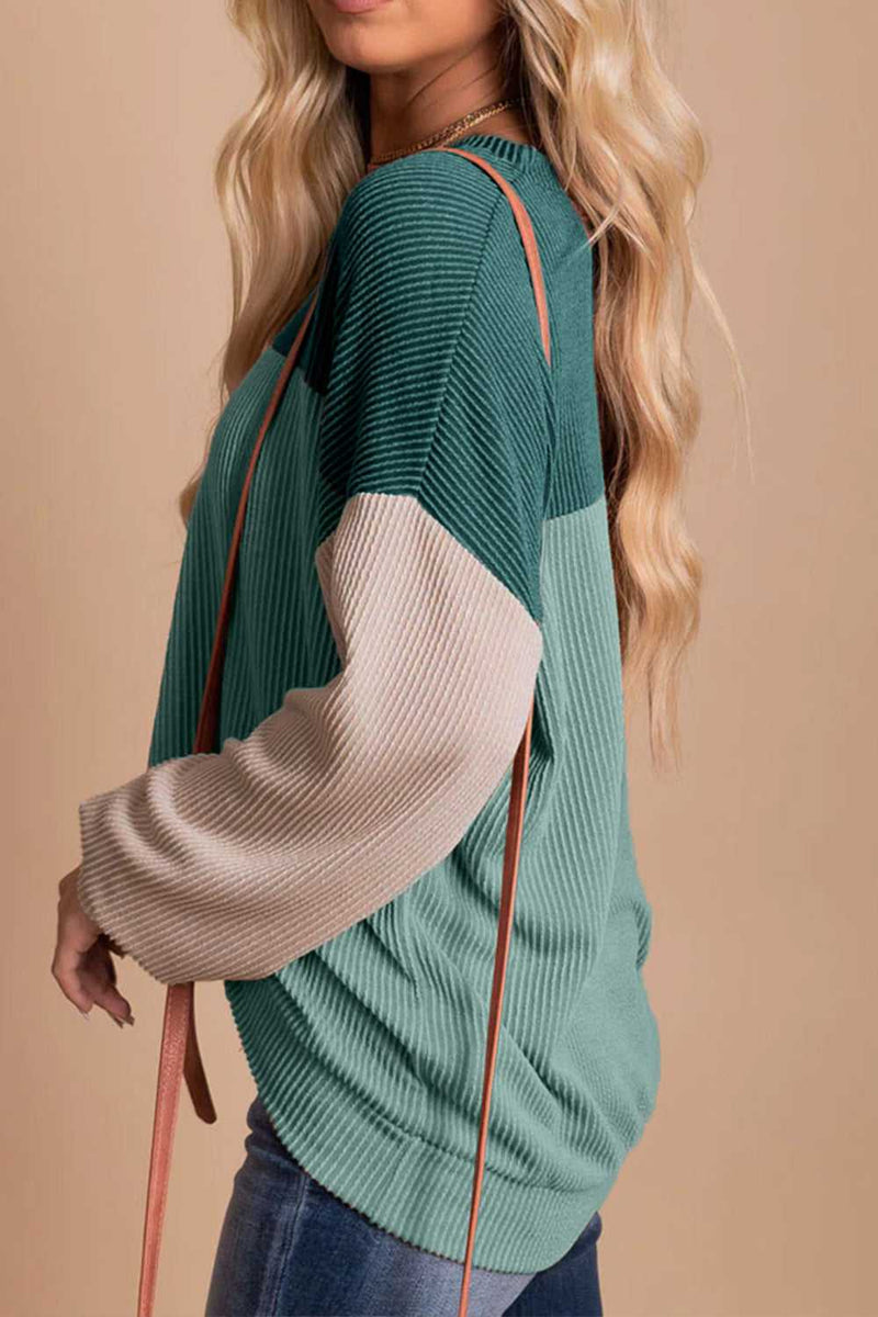 Color Block Dropped Shoulder T-Shirt - Absolute fashion 2020