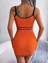 Contrast Spaghetti Strap Cutout Sweater Dress - Absolute fashion 2020