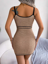 Contrast Spaghetti Strap Cutout Sweater Dress - Absolute fashion 2020